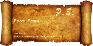 Paor Soma névjegykártya